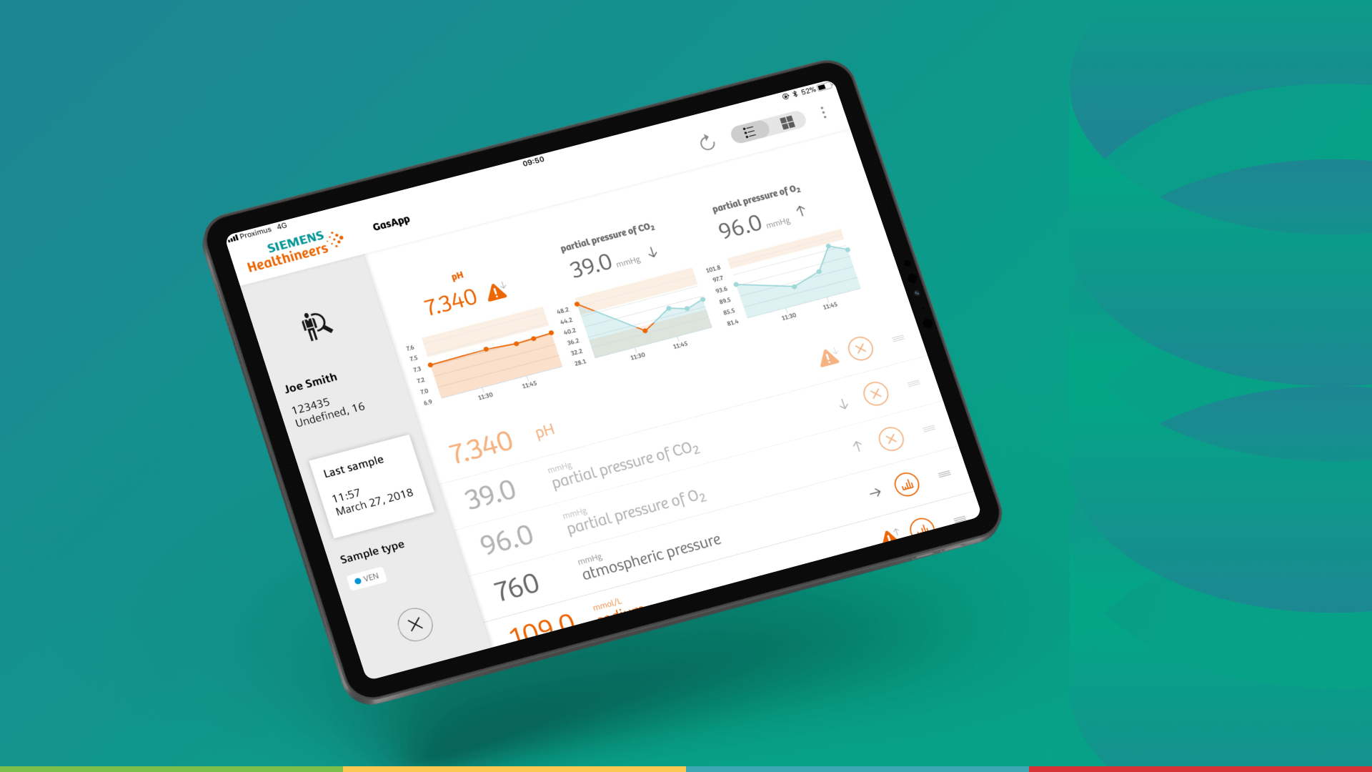 siemens medtech gas app project mobile mockup