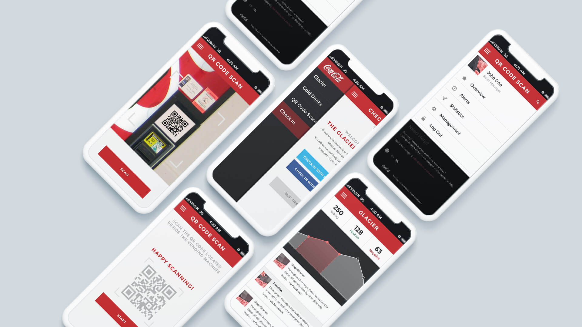 load mobile mockup for coca-cola telemetry system