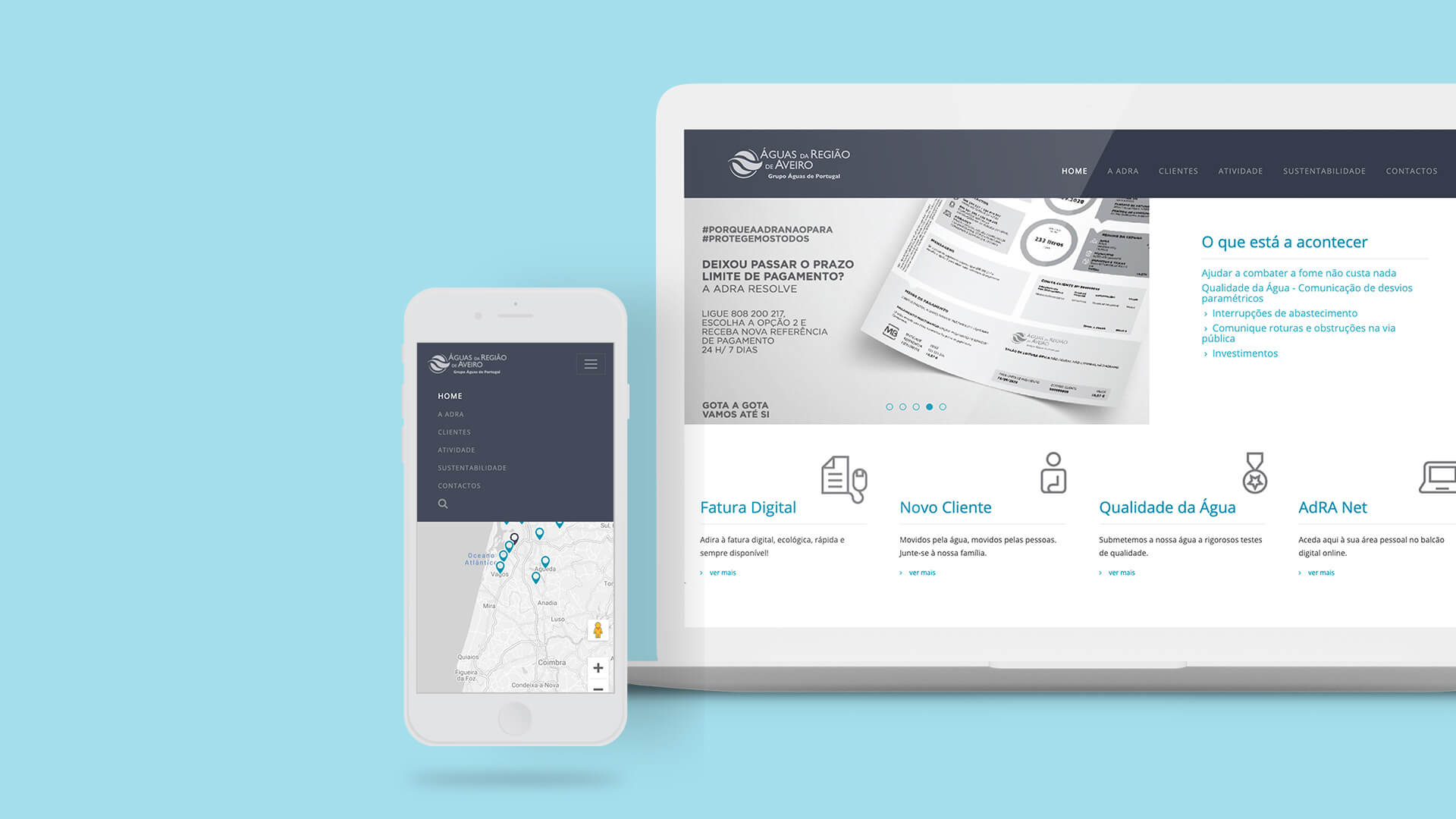 load web and mobile mockup adra platform